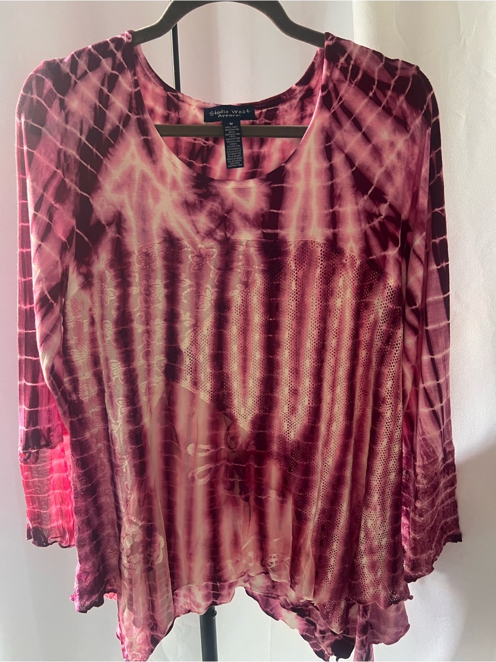 Studio West Pink Tie-Dye Flowy boho Tunic